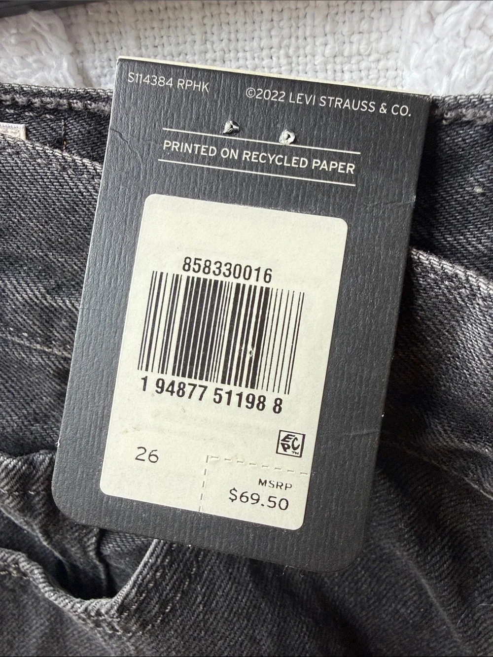 Levi's 501 Black Cutoff Denim Shorts
